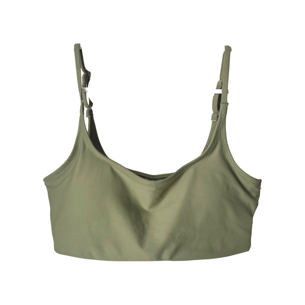 Old Navy Scoop-Neck Bikini Swim Top in olive green color